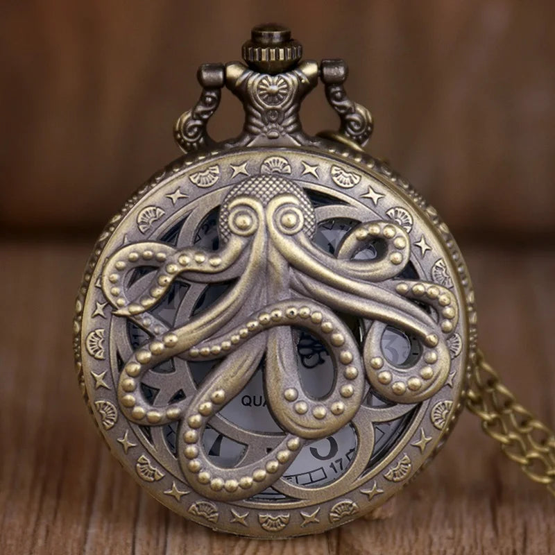 Montre à gousset vintage pieuvre