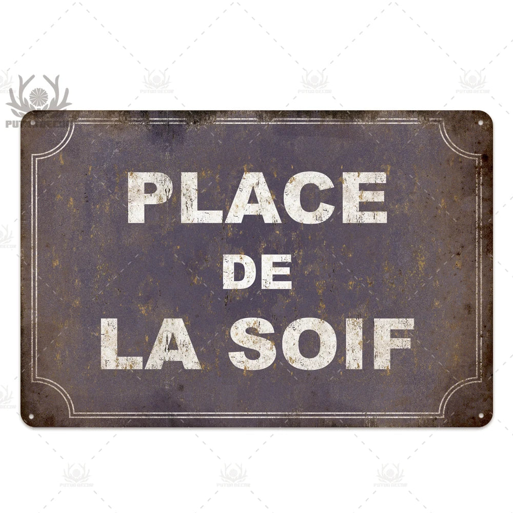 Plaque metal décoratif vintage