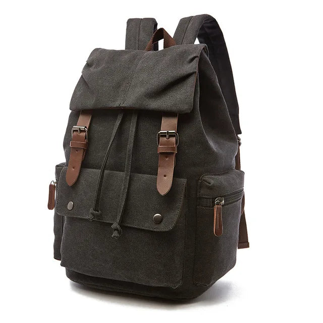 Sac à dos scolaire en toile vintage