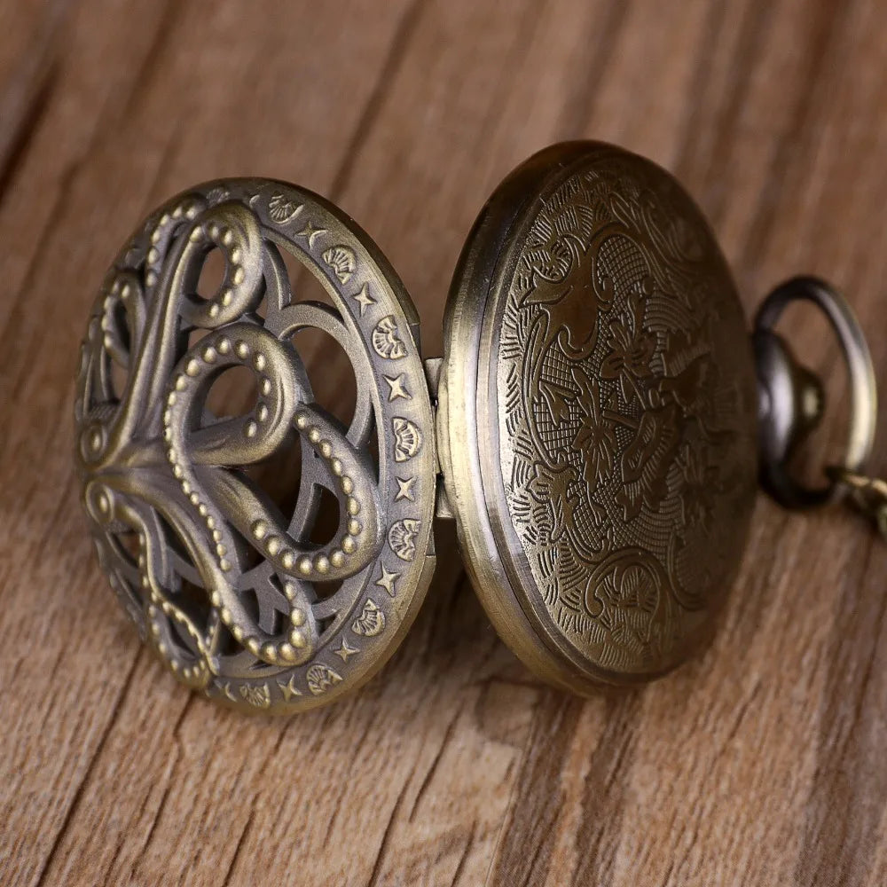 Montre à gousset vintage pieuvre