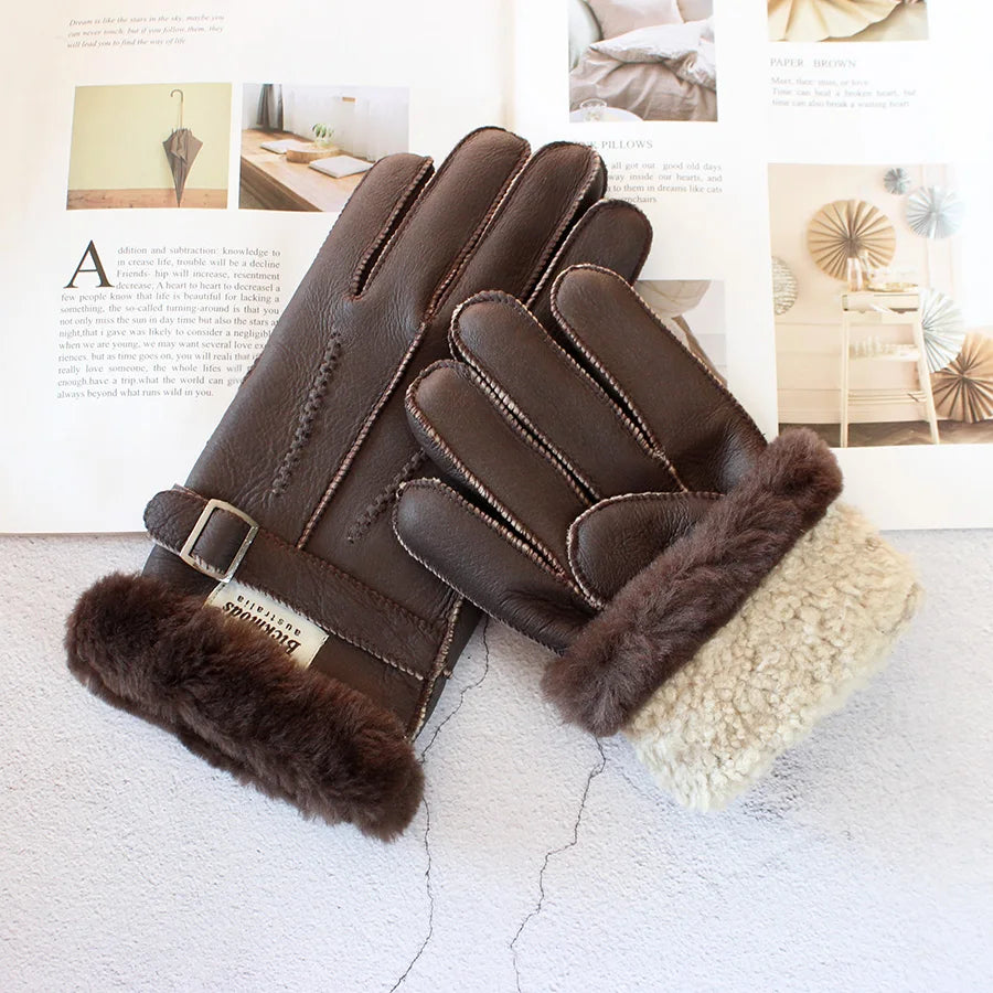 Gants vintage en peau de mouton