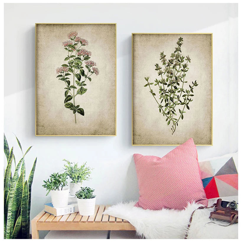 Affiche fleurs vintage