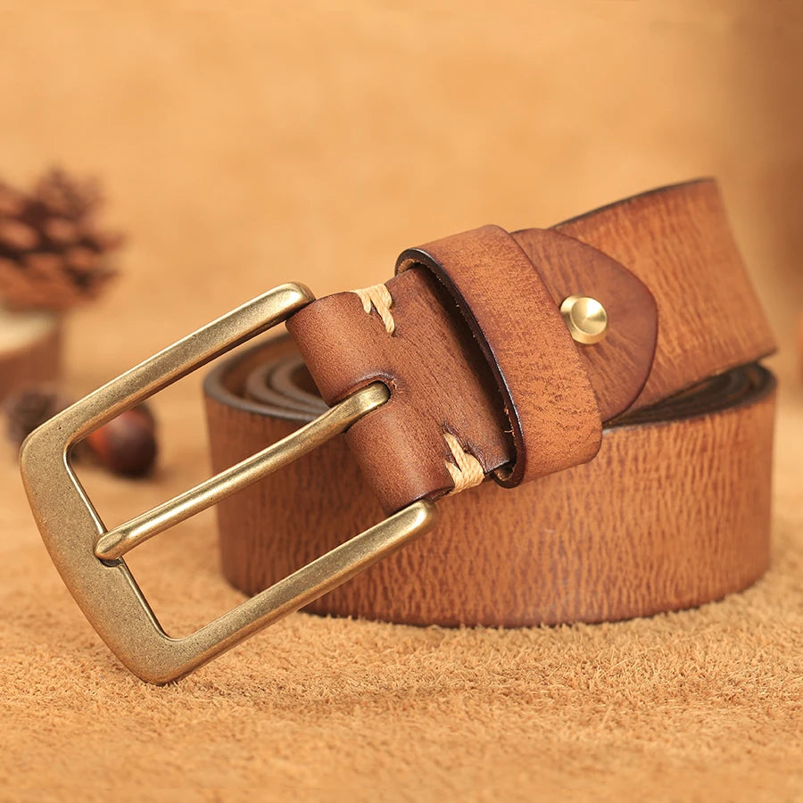Ceinture vintage en cuir faite à la main