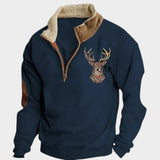 Christos™ | Sweat à Capuche d'Hiver en Polaire avec Design de Cerf