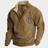 Christos™ | Sweat à Capuche d'Hiver en Polaire avec Design de Cerf