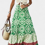 Jupe Maxi Éthyl Imprimée avec Volant