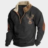 Christos™ | Sweat à Capuche d'Hiver en Polaire avec Design de Cerf