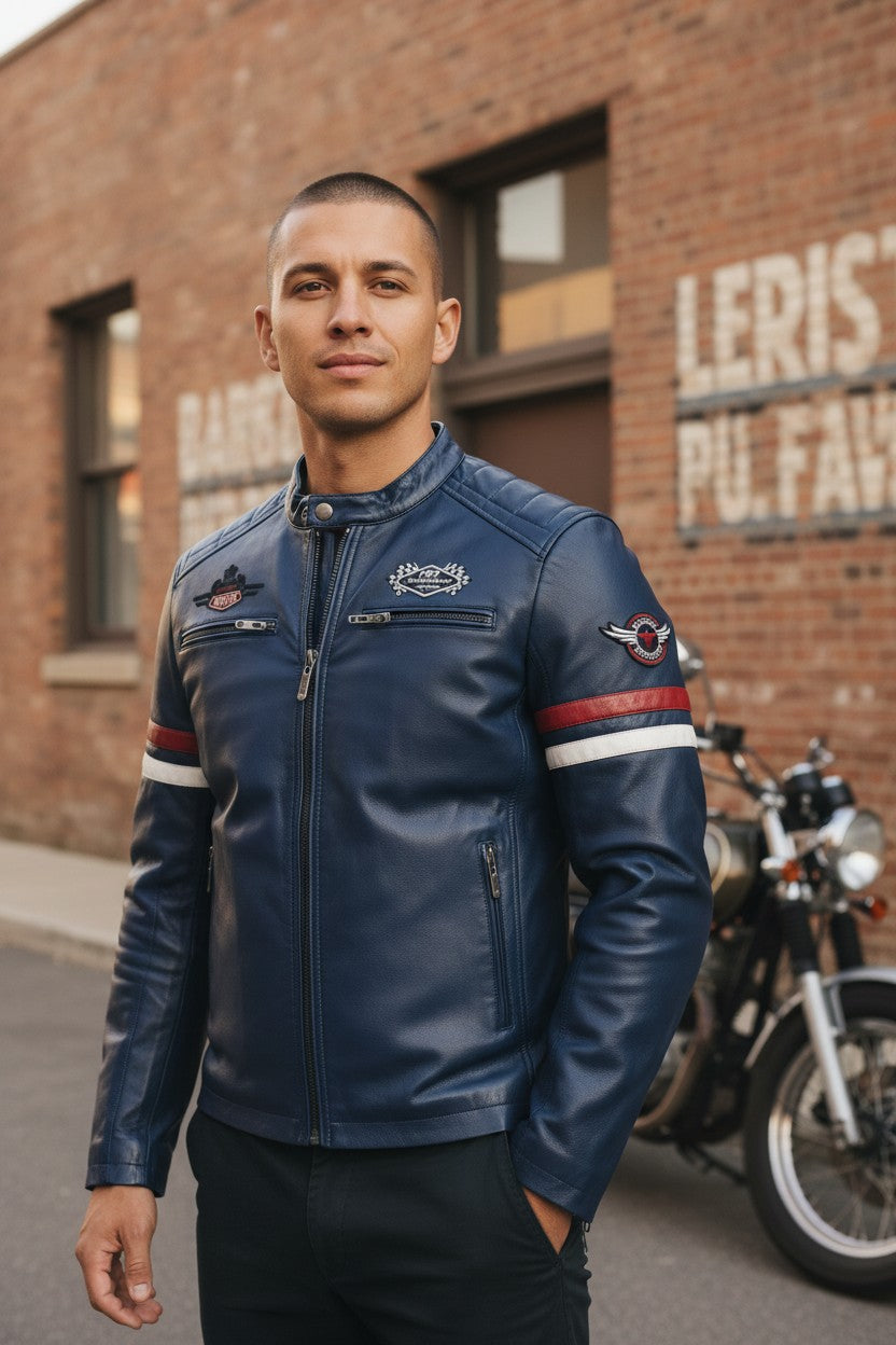 Veste de moto homme vintage